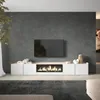 Mobili TV effetto legno Bianco Rovere 315x35x50cm camino Anteprima dell’immagine prodotto 2