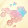 Kinder-T-Shirt Zartgelb Größe 116 mit glitzernden Rollschuh Produktbild-Vorschau 4