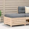 The Living Store Gartenhocker mit Kissen Massivholz Kiefer Produktbild-Vorschau 2