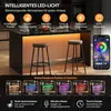 MODFU, isola da cucina nera, bancone con illuminazione LED, Anteprima dell’immagine prodotto 4