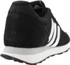 A black Adidas sneaker with white stripes is shown from the side and back. Produktbild-Vorschau