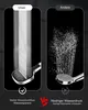 A comparison of two showerheads, one labeled 'Unser' (Our) and the other 'Andere' (Other), demonstrating water flow and pressure. Produktbild-Vorschau
