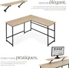 Bureau MELROSE 140x130x76,5cm - Bois clair industriel, Voir les images du produit 3