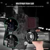 A person holding a camcorder with an IR light attachment, with inset images showing the effect of the IR light. Náhled obrázku produktu