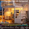MODFU Jugendbett 140 x 200 mit Schreibtisch,Metall-Hochbett Produktbild-Vorschau 4