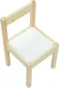 A simple wooden chair with a white seat, shown from a top-down perspective against a white background. Náhled obrázku produktu