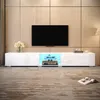 Meuble TV Merax avec portes en finition haute brillance, Voir les images du produit 5