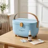 Relaxdays Cassetta dei medicinali, 4 scomparti, inserto Anteprima dell’immagine prodotto 2