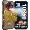 A product shot of a rugged smartphone with promotional text and graphics overlaid. Produktbild-Vorschau