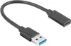 A black USB-C to USB-A adapter cable is shown against a white background. Produktbild-Vorschau