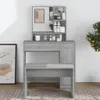 vidaXL Toaletní stolek se zrcadlem Grey Sonoma 86,5x35x136 Náhled obrázku produktu 2