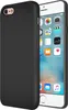 A black silicone phone case is shown next to an iPhone. Produktbild-Vorschau