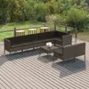 9-tlg. Garten-Lounge-Set mit Auflagen Poly Rattan Grau , Produktbild-Vorschau 1