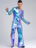 Herren Disco Kostüm Metallic Jumpsuit Gr 3XL 70er Jahre Produktbild-Vorschau 1