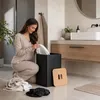Relaxdays, wasmand met deksel, metaal, 55 liter, hoogte x Productafbeelding-voorbeeld 5