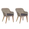 Two wicker chairs with gray cushions on a white background. Náhled obrázku produktu