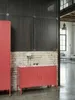 BELIANI Metallschrank Rot Stahl 100 x 40 x 65 cm Sideboard Produktbild-Vorschau 5
