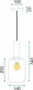 A technical drawing of a pendant lamp with dimensions indicated. Produktbild-Vorschau