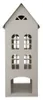 Laterne COZY HOME beige Haus aus Metall H45cm Dekohaus Produktbild-Vorschau 2