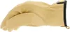 A close-up side view of a tan leather work glove. Produktbild-Vorschau
