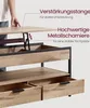 A person's hand is shown adjusting the height of a lift-top coffee table. Náhľad obrázku produktu
