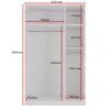 Kleiderschrank zum Schlafzimmer für Kleidung mit Spiegel, Höhe: 200cm, Breite: 120 cm, Weiß Produktbild-Vorschau