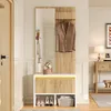 STILVORA Garderoben-Set 60x38x145cm mit Spiegel und Produktbild-Vorschau 3