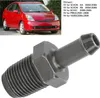 A red car is shown in the background, and a close-up of a car part is in the foreground. Text listing compatible car models is also present. Voir les images du produit