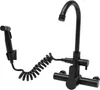 A black faucet with a sprayer and hose is shown against a white background. Podgląd zdjęcia produktu