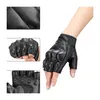 Guanti da moto Rockbros in pelle nera con protezione nocche Anteprima dell’immagine prodotto 4