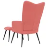 A pink velvet armchair and ottoman are shown from the back against a white background. Náhľad obrázku produktu