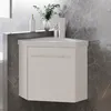 40 cm Anthrazit Matt Badmöbel Set Eckwaschtisch mit Produktbild-Vorschau 1