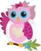 A cartoon-style pink owl craft project. Produktbild-Vorschau