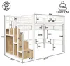 Platzsparendes Hochbett 140x200cm Metall Weiß mit Produktbild-Vorschau 5