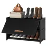 FABATO 3-stufiger Schuhschrank mit Tür, Kunststoff-Regal Produktbild-Vorschau 8