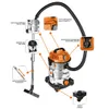 A diagram of a wet and dry vacuum cleaner with various features highlighted by callout boxes and text. Podgląd zdjęcia produktu