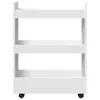 A white three-tier storage cart with wheels. Voir les images du produit