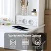 Mała toaletka biała z lustrem, regulowanym oświetleniem LED Podgląd zdjęcia produktu 9
