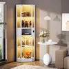 Pětipodlažní skleněná vitrína s úložným prostorem, LED Náhled obrázku produktu 3