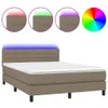 vidaXL Boxspringbett mit Matratze & LED Taupe 140x190 cm Produktbild-Vorschau 3