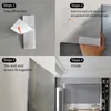A four-panel image demonstrating the installation steps for a projection screen. Náhled obrázku produktu