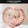 Fingerring-Uhr, rundes Zifferblatt, Rosen-Blumenmuster, Produktbild-Vorschau 4