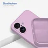 A close-up view of a purple phone case, showing the interior lining and the camera cutout area. Produktbild-Vorschau