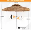 A diagram showing the dimensions of a straw umbrella. Podgląd zdjęcia produktu