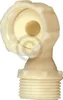 A cream-colored elbow fitting with threaded ends, isolated on a white background. Produktbild-Vorschau