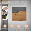 A marketing image showing a letterbox with text overlays and icons highlighting its features. Produktbild-Vorschau