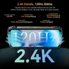 A smartphone is shown with text highlighting its display features. Produktbild-Vorschau