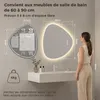 Miroir de salle de bain asymétrique AFIELINA avec éclairage Voir les images du produit 4