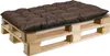 A brown tufted cushion placed on a wooden pallet. Anteprima dell’immagine prodotto