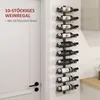 HOMCOM Wijnrek, wandmontage, voor 10 flessen, staal, zwart Productafbeelding-voorbeeld 4